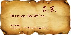 Ditrich Balázs névjegykártya