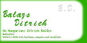 balazs ditrich business card