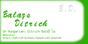 balazs ditrich business card